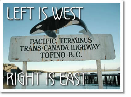 pacific terminus trans canada highway - tofino b.c.