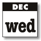 december - wednesdays