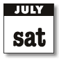 july - saturdays