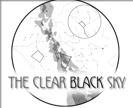 the clear black sky
