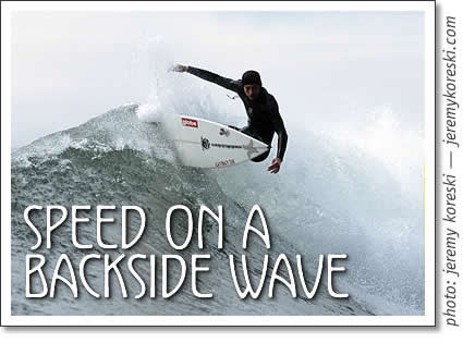 tofino surfing - speed on a backside wave