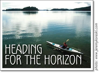 tofino kayaking - heading for the horizon
