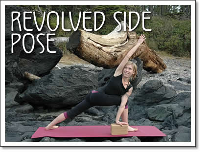 tofino yoga: revolved side pose