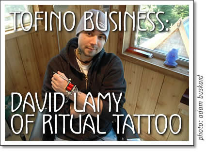 david lamy of ritual tattoo in tofino