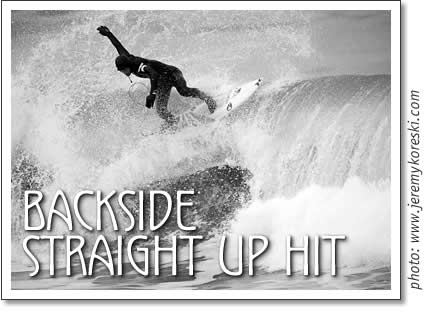 tofino surf lesson - backside straight up hit