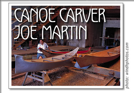 Joe Martin carving canoes in Opitsaht near Tofino